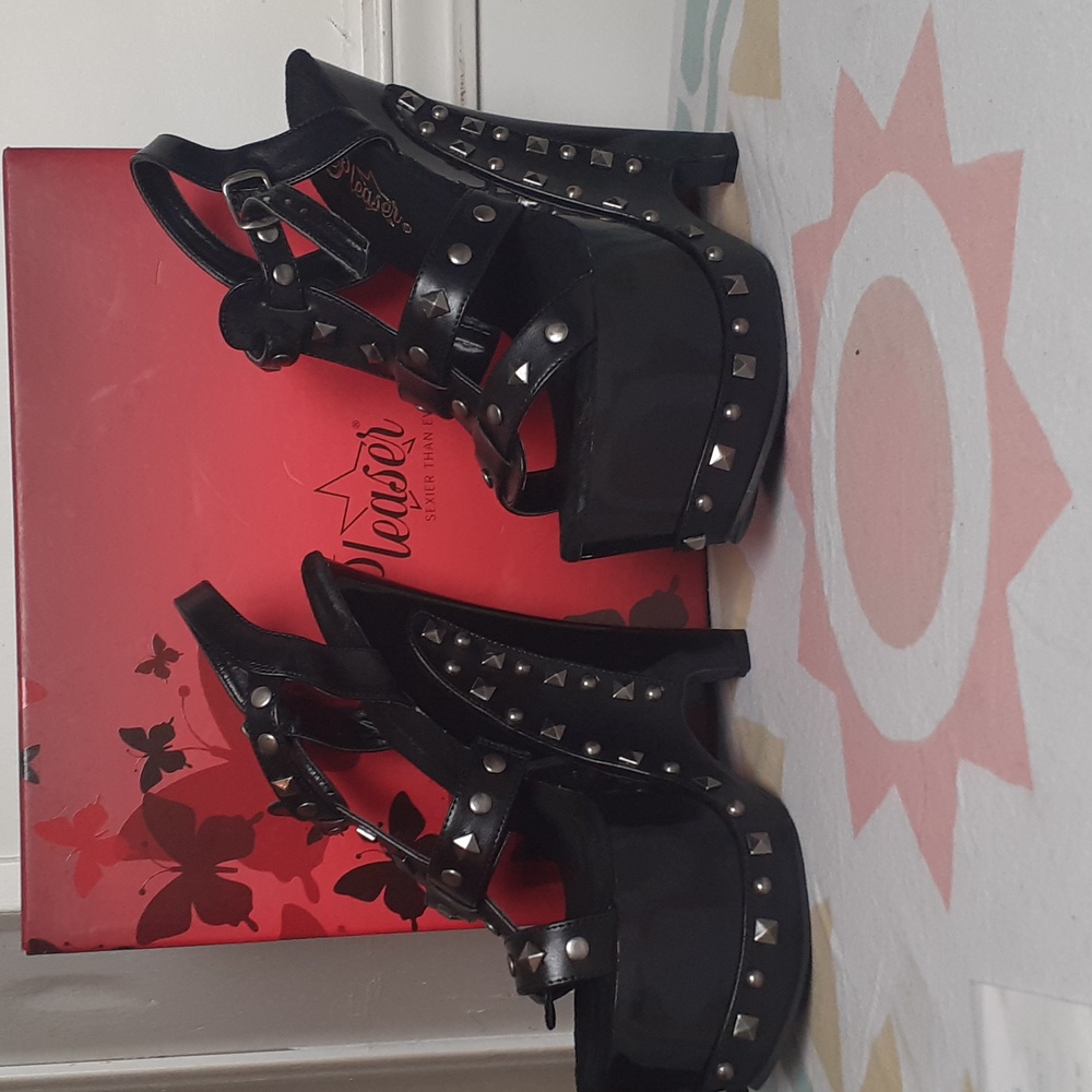 Black Studded Platforms